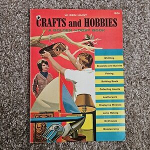 Golden Press Crafts and Hobbies Book Red Vintage 1964 Edition W. Ben‎ Hunt